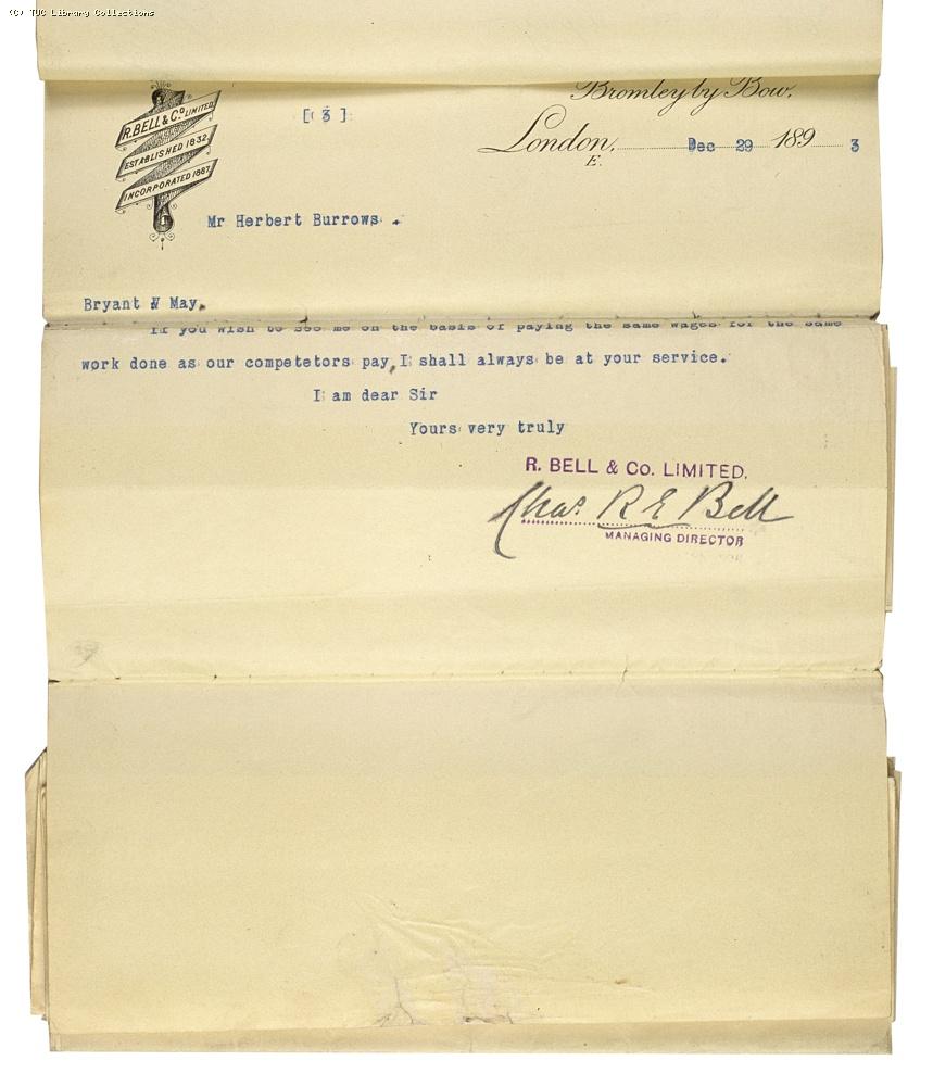 Letter from Charles Bell, Managing Director of Bell's, re: wage rates,  29 December 1893, (page 3)