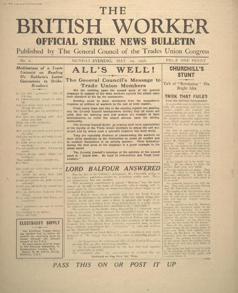 The British Worker, 10 May 1926